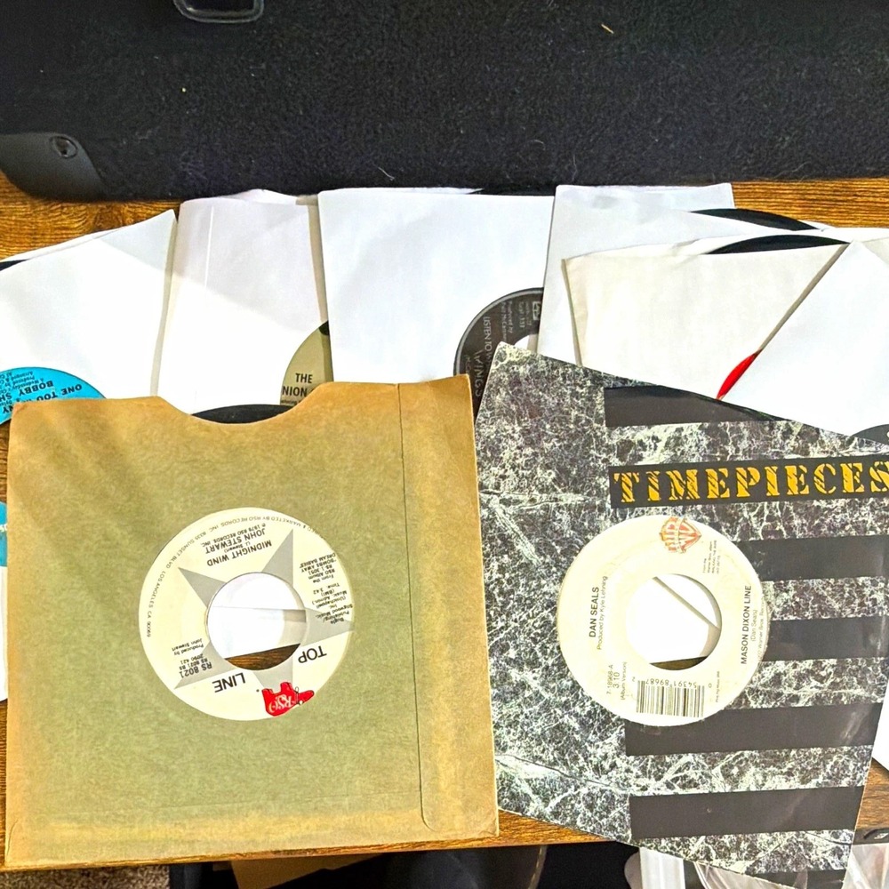 vintage 45 rpm vinyls lot of 10 random, soft pop rock, bubblegum pop 60s 70s
